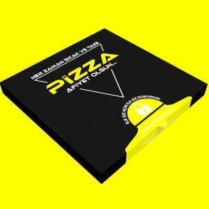 Eko Kilitli Pizza Kutusu Baskılı 100 Adet 40cm X 40cm X 4,2cm